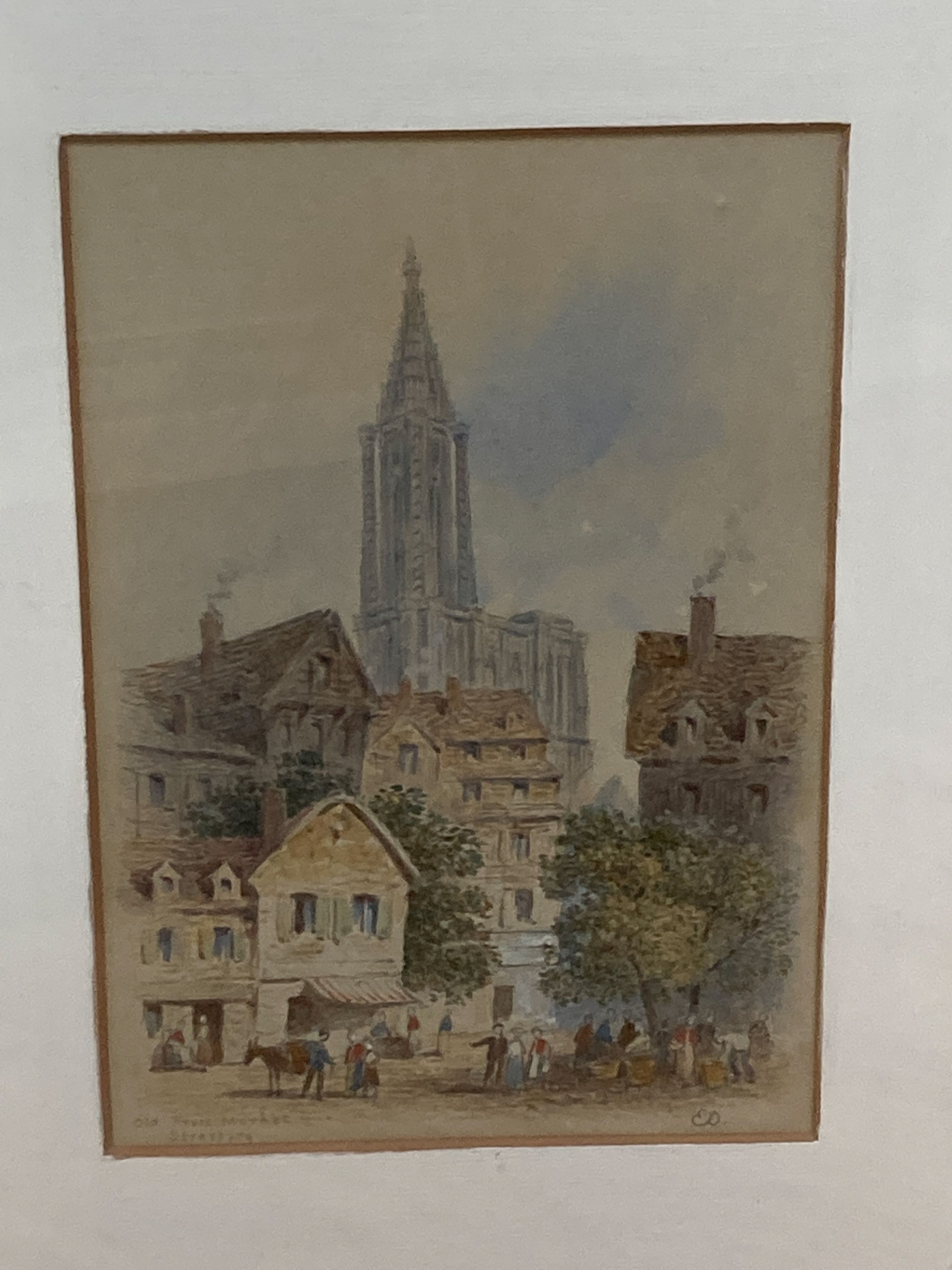 Edwin Thomas Dolby (1849-1895), a pair of watercolours, Strasbourg & Evreux, monogrammed and dated 1890, 24 x 17cm.